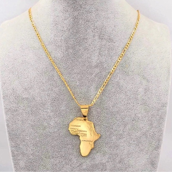 ANKH NECKLACE 24k gold plated and free Africa map necklace - Picture 4 of 7